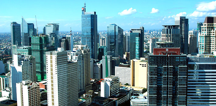 マカティCBDの高層ビル群の写真