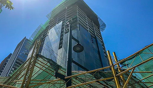 パークトライアングルコーポレートプラザ建設進捗状況（2019年4月）